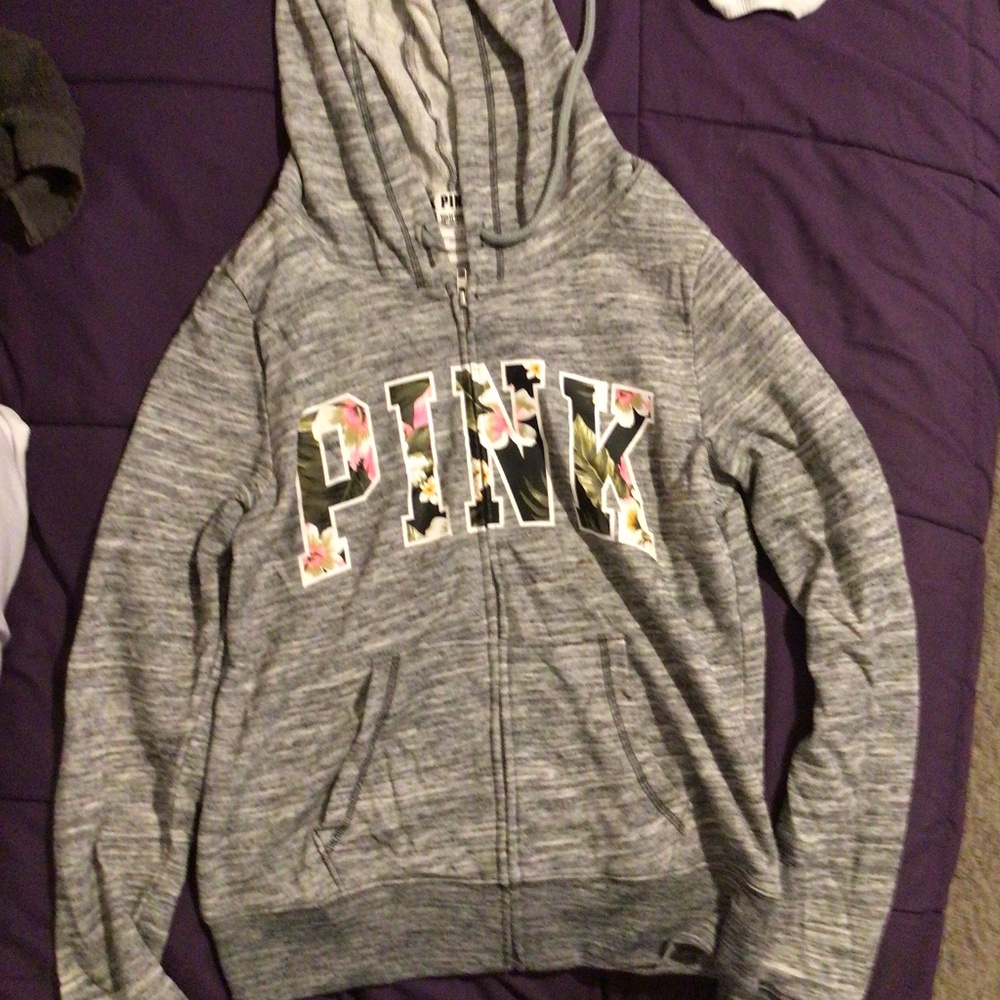 New Victoria Secret Pink Gray Jacket S/P Zip up